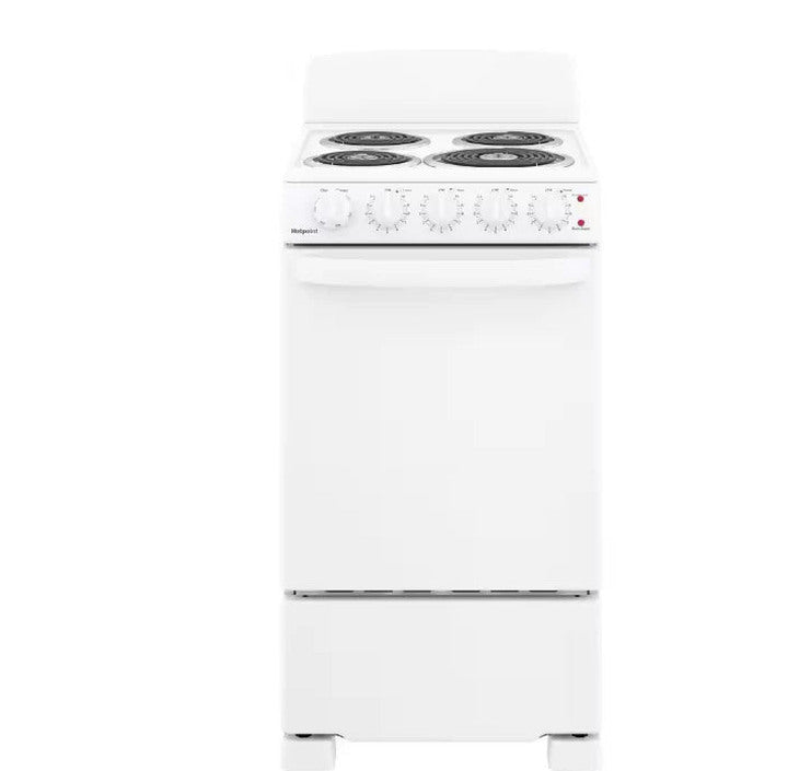 Hotpoint Freestanding Electric Range, 20 in, 4 Burner, White