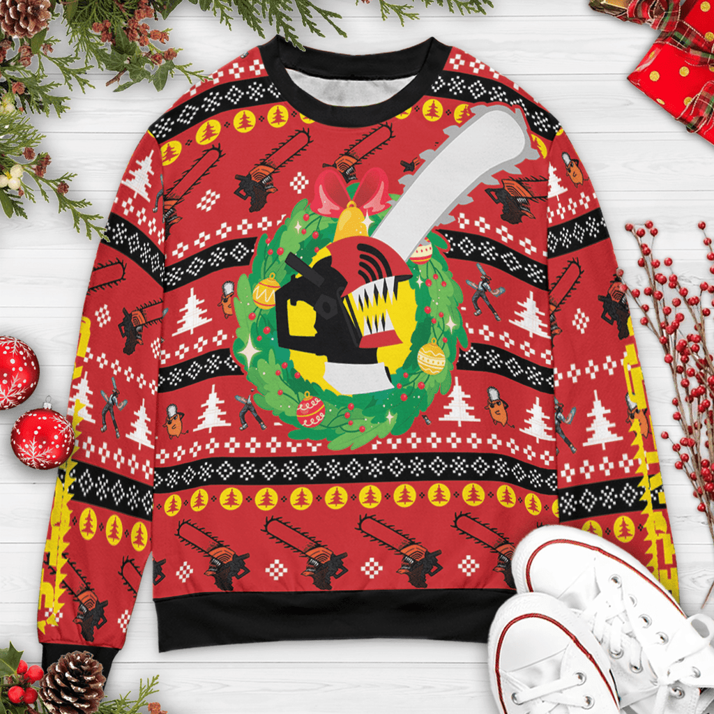 Christmas Dream Chainsaw Man Christmas Ugly Christmas Sweatshirt