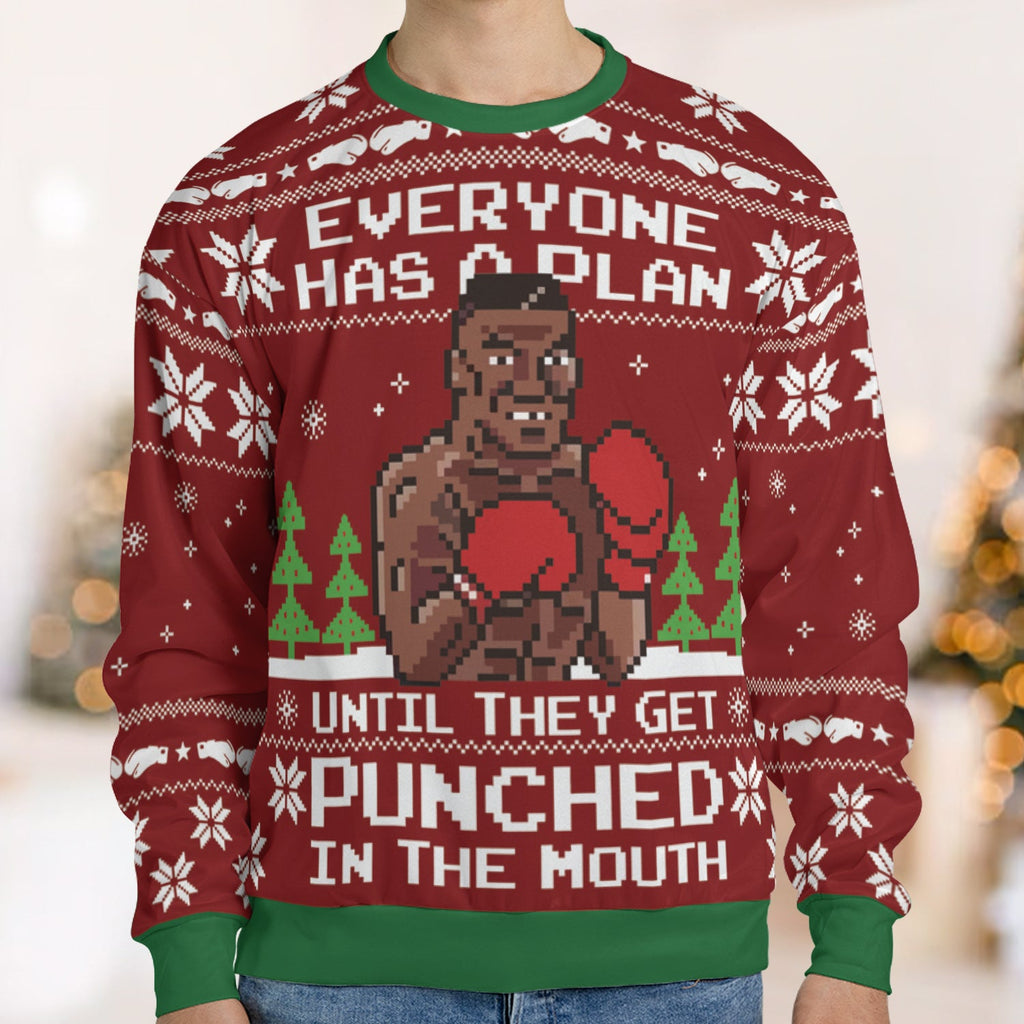 Everyone Has A Plan Mike Tyson Punch Out Ugly Christmas Sweatshirt