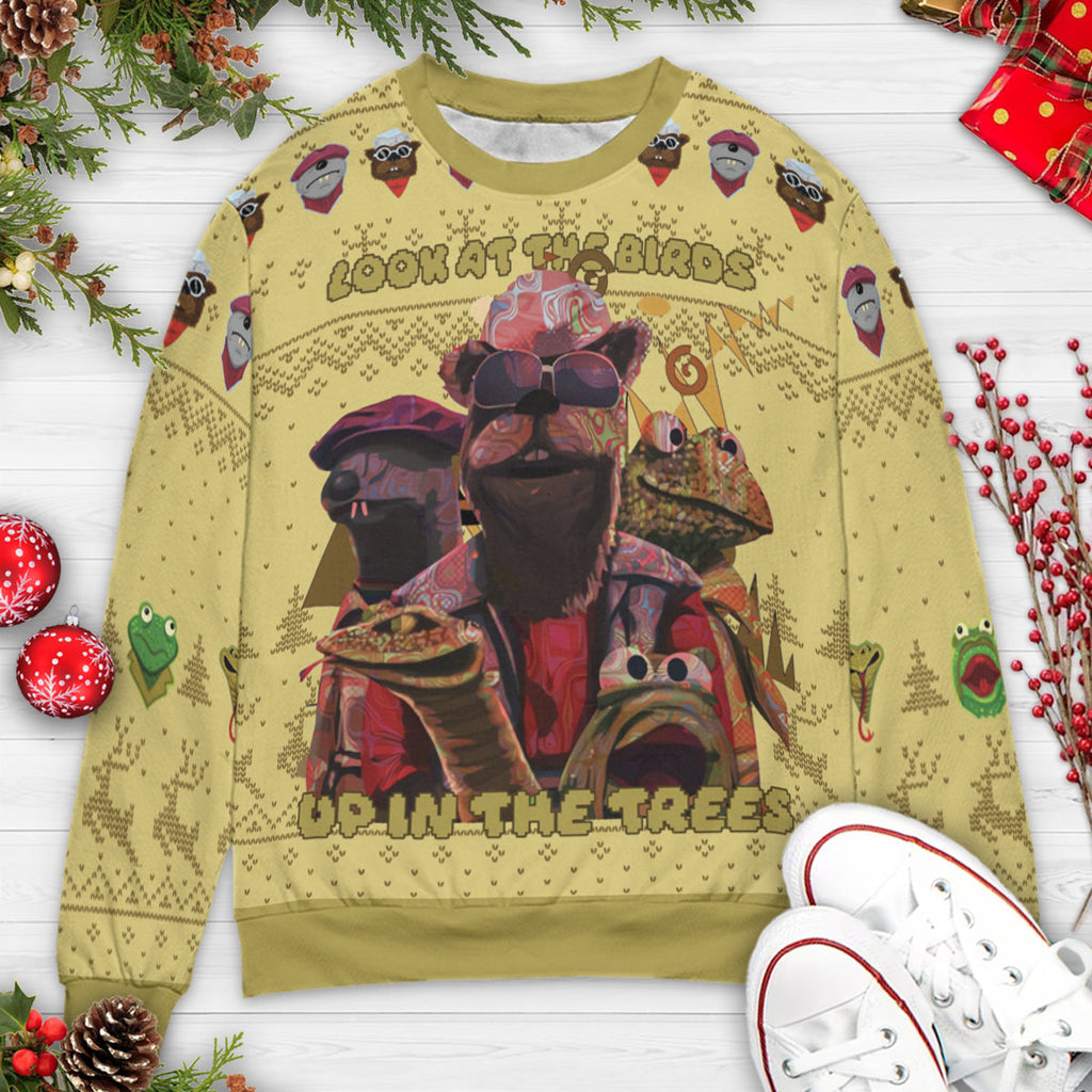 Look At The Birds Up In The Trees Ugly Christmas Sweatshirt
