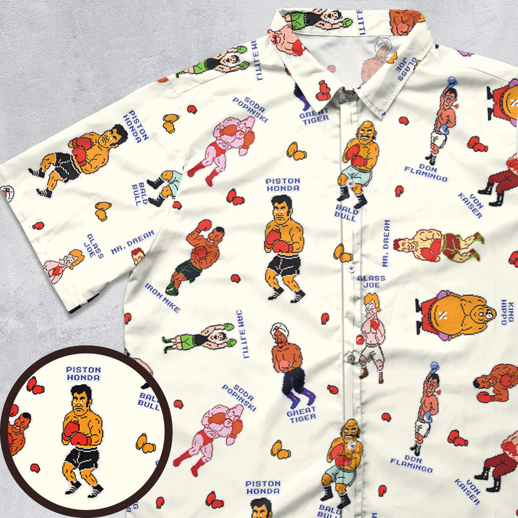 Retro Game Punch Out Button Down Shirt