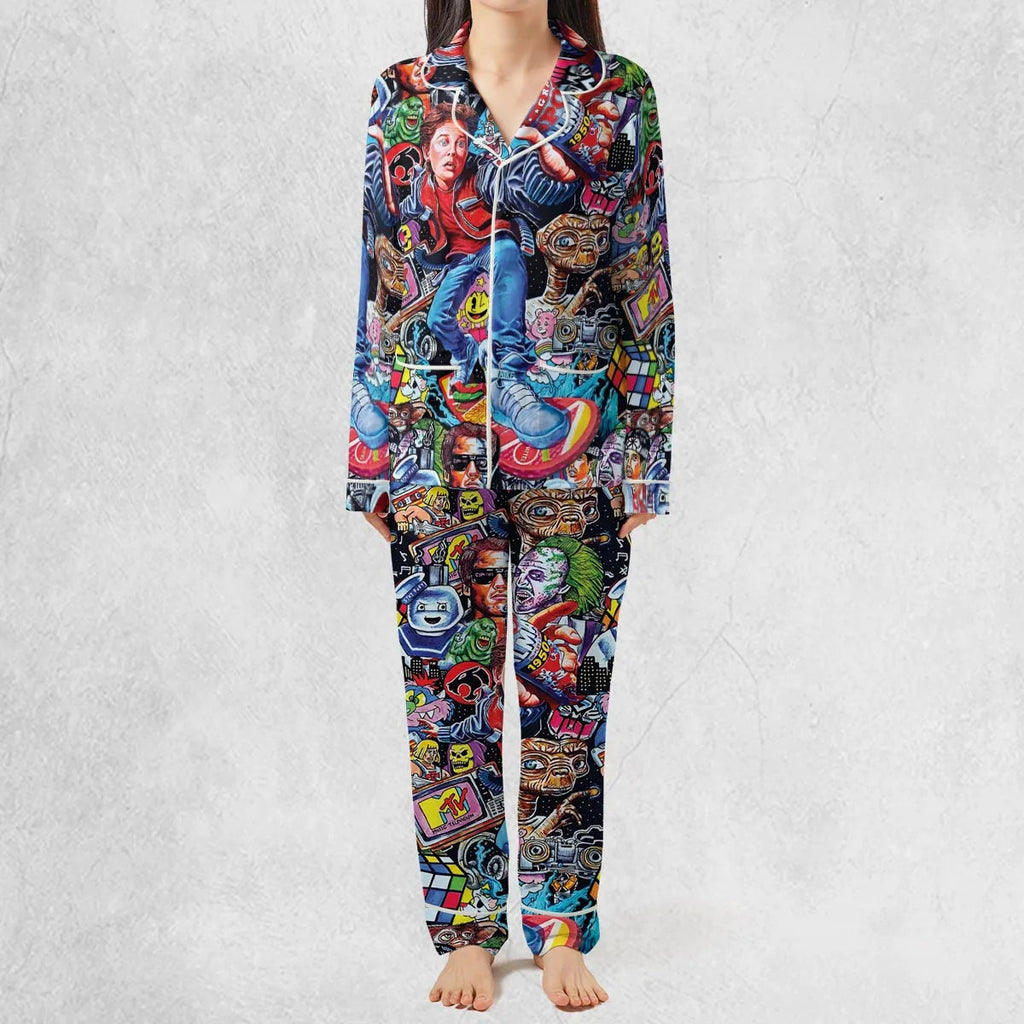 Back To The 80s Pop Culture 80s Movies Characters Pajamas Set