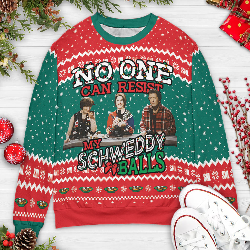 Schweddy Balls Snl Holiday Ugly Christmas Sweatshirt