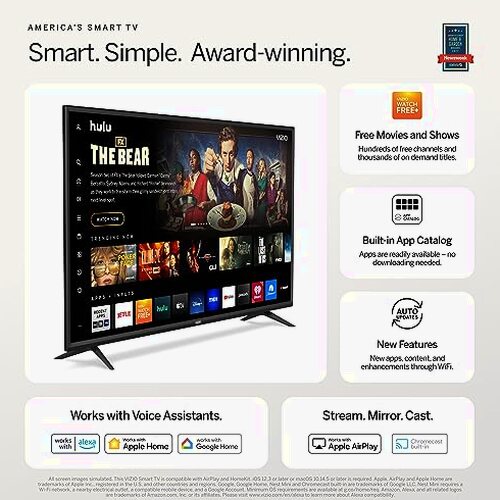 VIZIO 40-Inch D-Series Full HD 1080p Smart TV With AMD FreeSync And Apple AirPlay - D40F-J09