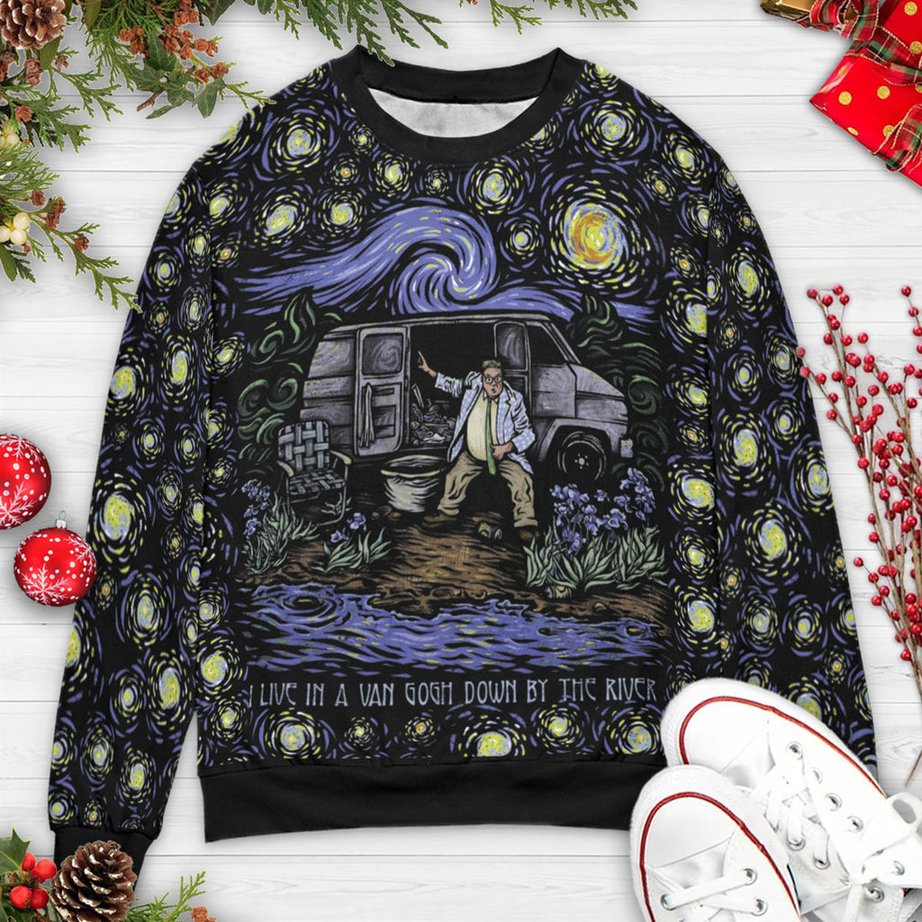 Chris Farley Van Gogh Down River Ugly Christmas Sweatshirt