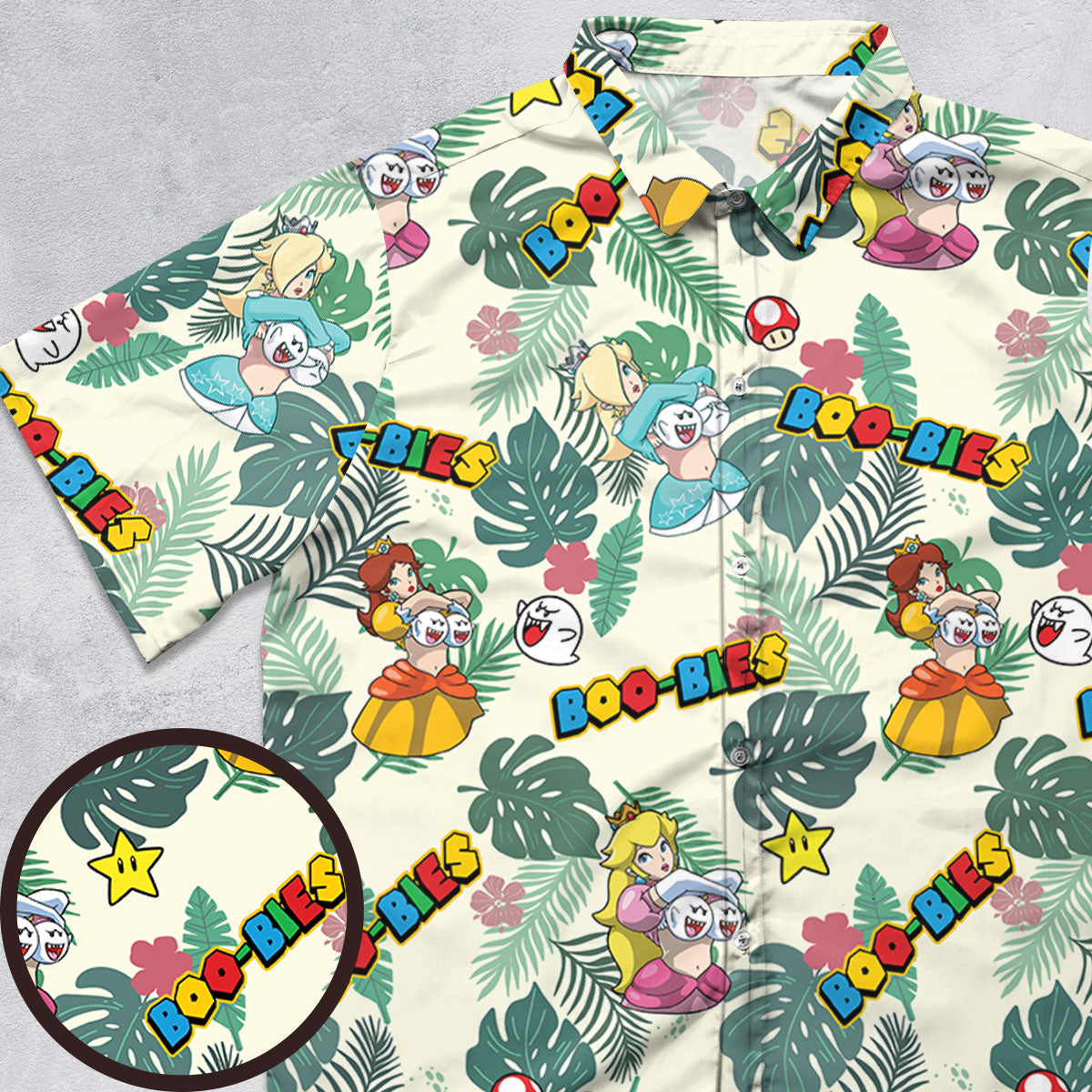 Super Mario Boo-Bies Pattern Button Down Shirt