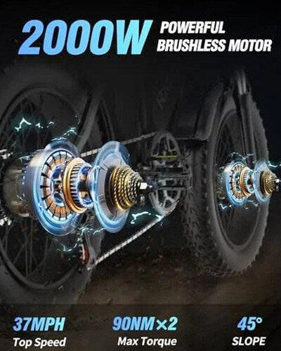 Dual Motor Electric Bike 2000W 52V 40Ah - Q20PRO
