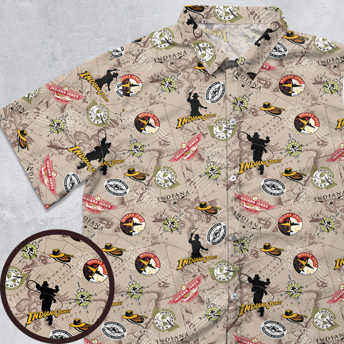 Indiana Jones Patterns Button Down Shirt