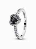 Black Heart Pavé Ring - Sterling Silver