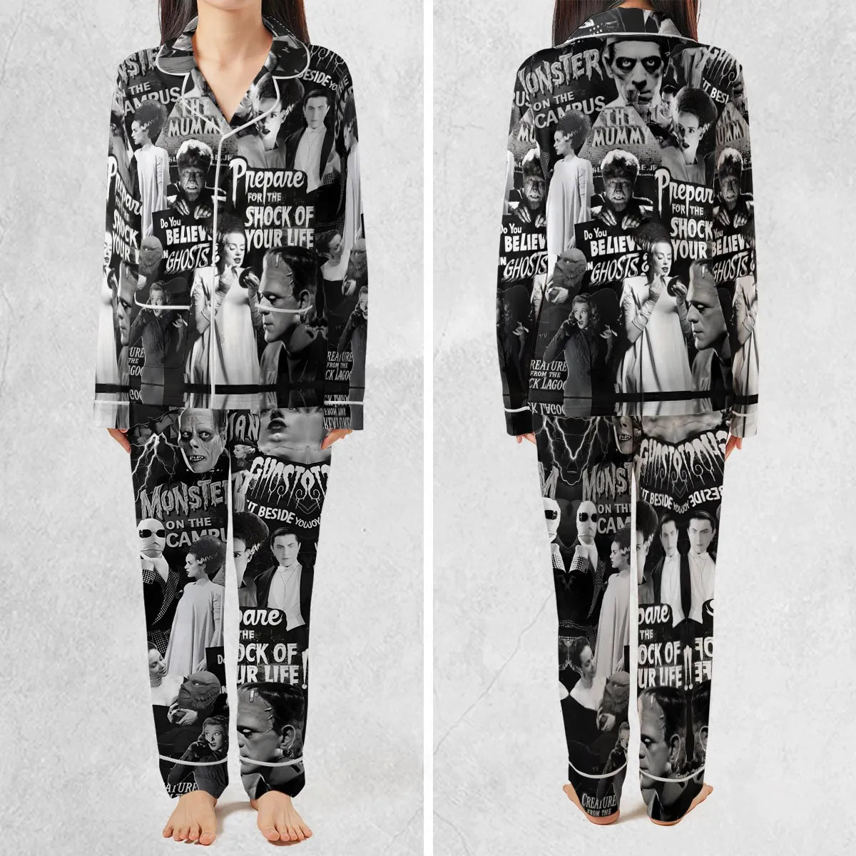 Universal Monsters Pattern Pajamas Set