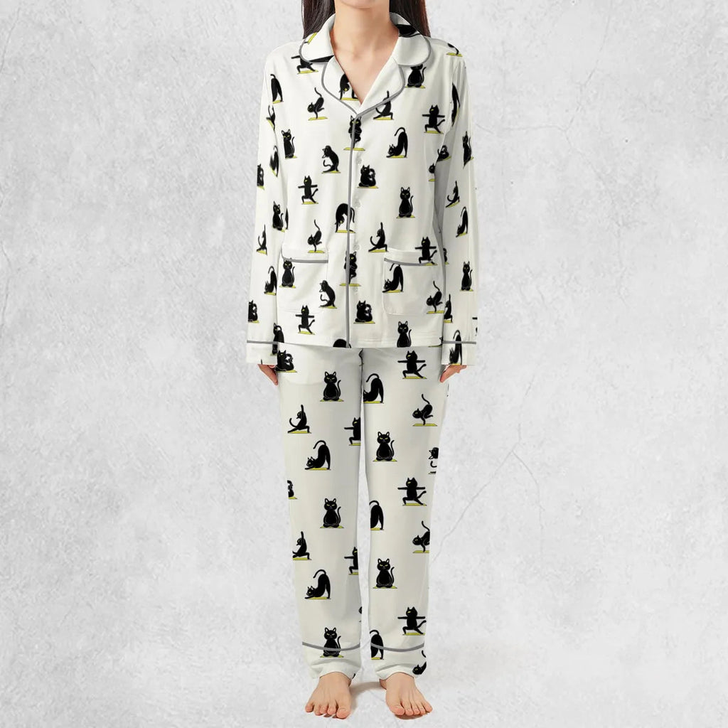 Bombay Cat Yoga Pattern Pajamas Set
