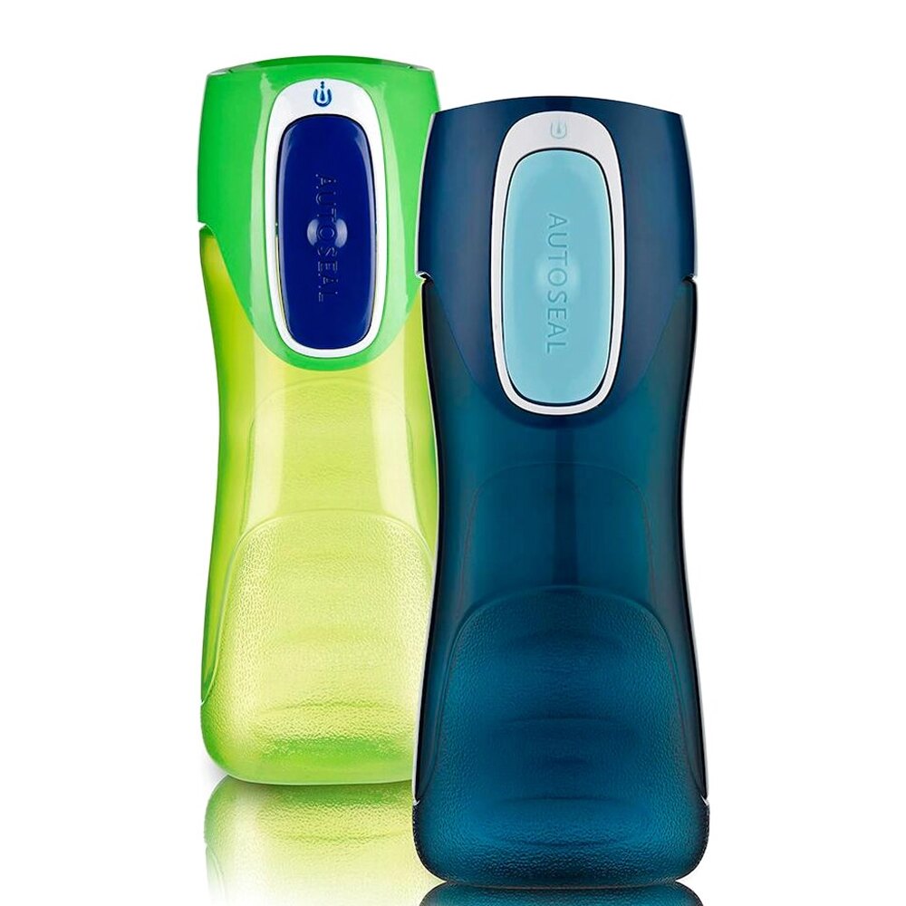 Contigo Trekker Kids Water Bottle With AUTOSEAL Lid, 14oz, 2-Pack, Granny Smith & Nautical