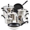 Farberware Classic Stainless Steel Cookware Set, 15-Piece, Silver - 50049