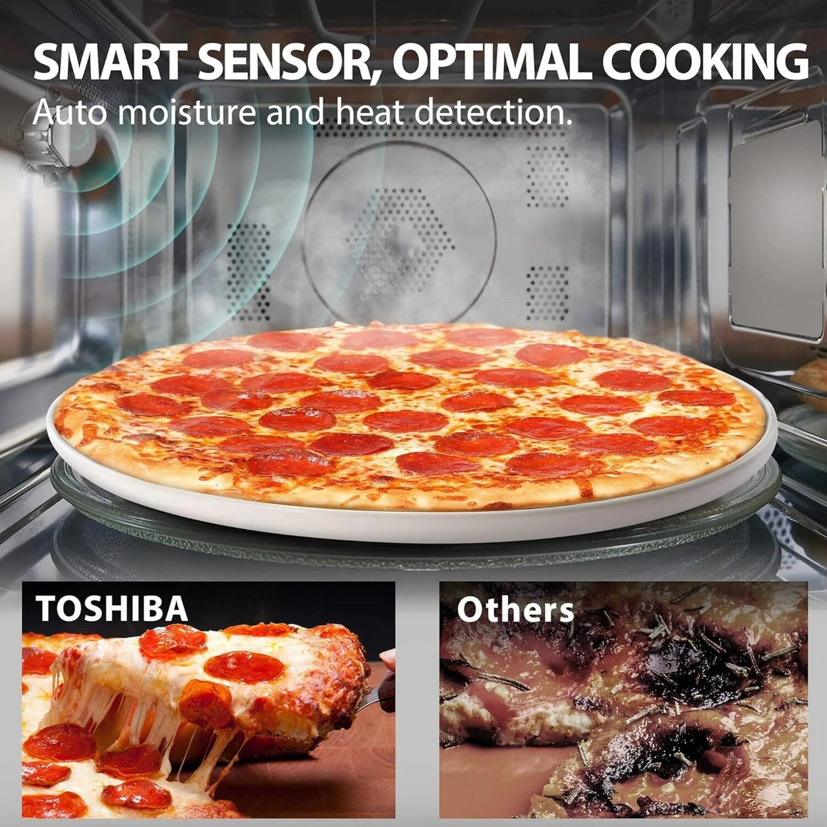 TOSHIBA 4-in-1 Countertop Microwave Oven, 1.5 Cu Ft, 1000W, Silver - ML-EC42P(SS)