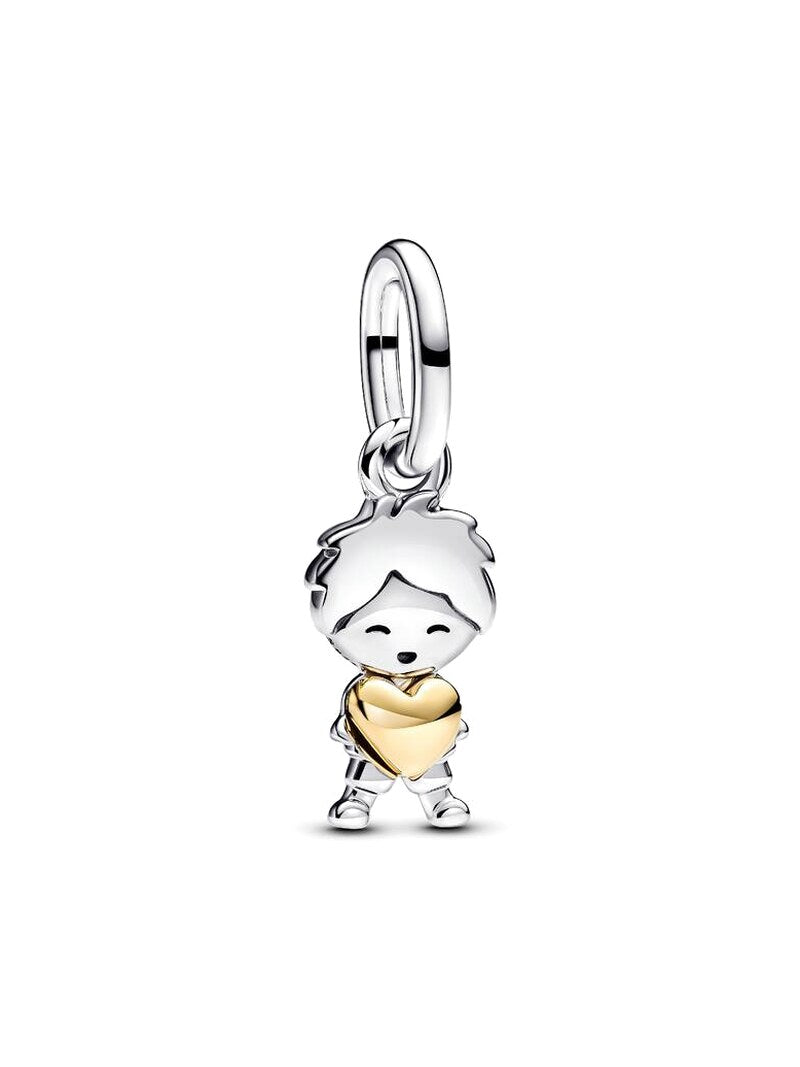 Gold Tone Family Charm Engravable Necklace Set