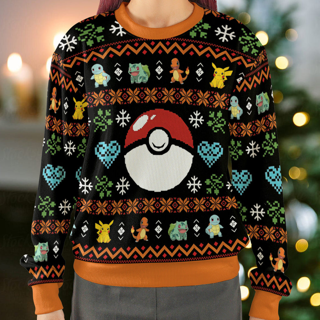 Gotta Christmas 'em All Pokemon Ugly Christmas Sweatshirt