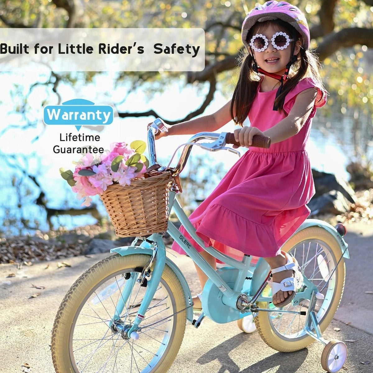 Glerc Girls' Kids' Bike, 12 inch, Pink, Ages 2-4 Years - Little Molly