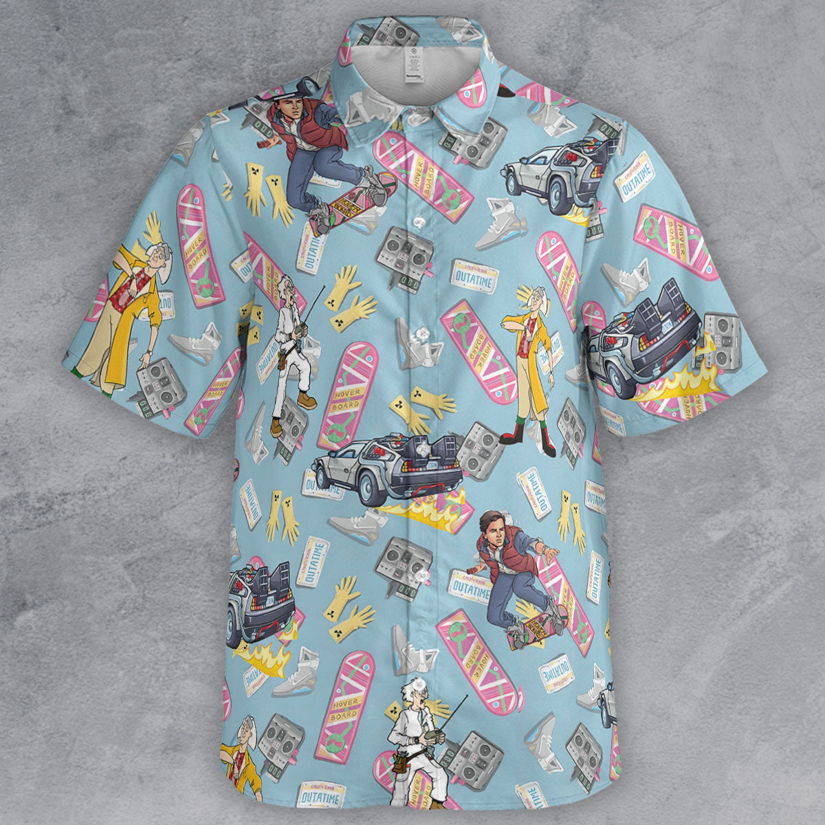Marty McFly Dr. Emmett Brown Back To The Future Button Down Shirt