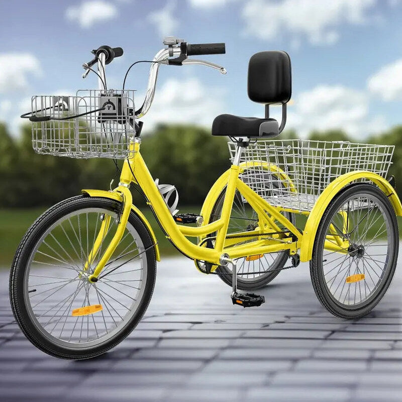 Adult 3-Wheel Pedal Tricycle, 24 And 26 Inch, 7-Speed