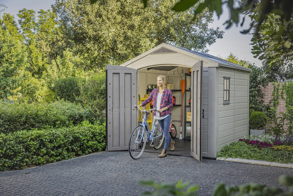 Keter Resin Outdoor Storage Shed, Taupe, 8 x 11 Foot - Factor