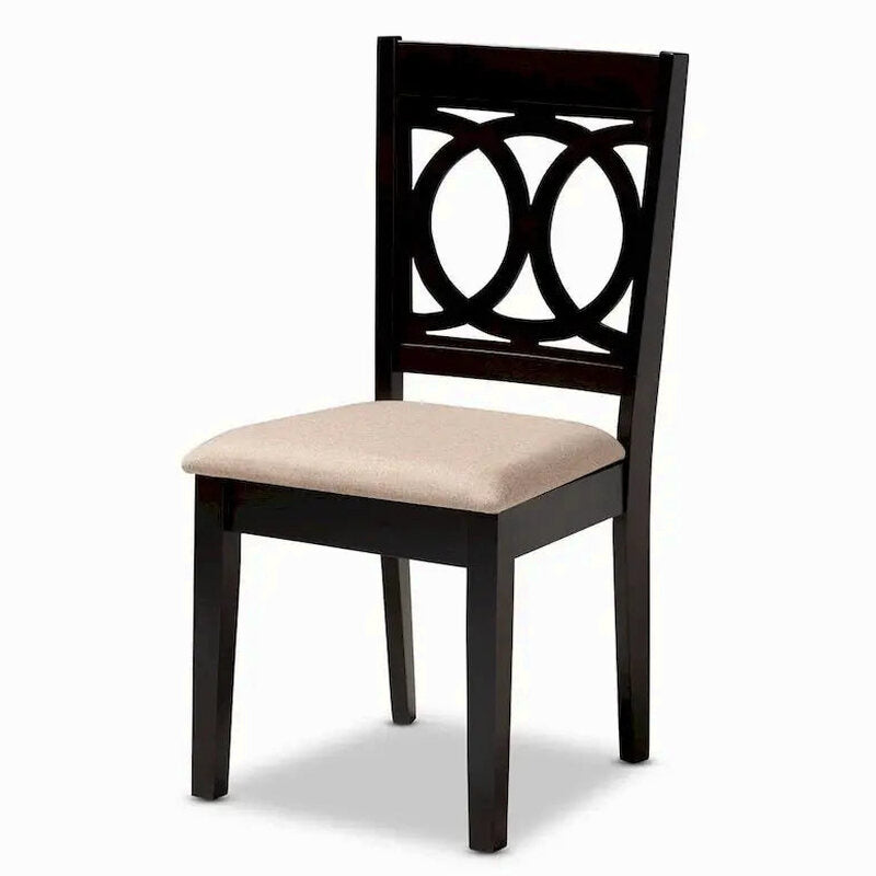 Contemporary 4-Piece Dining Chair Set With Fabric Upholstery - Espresso Brown