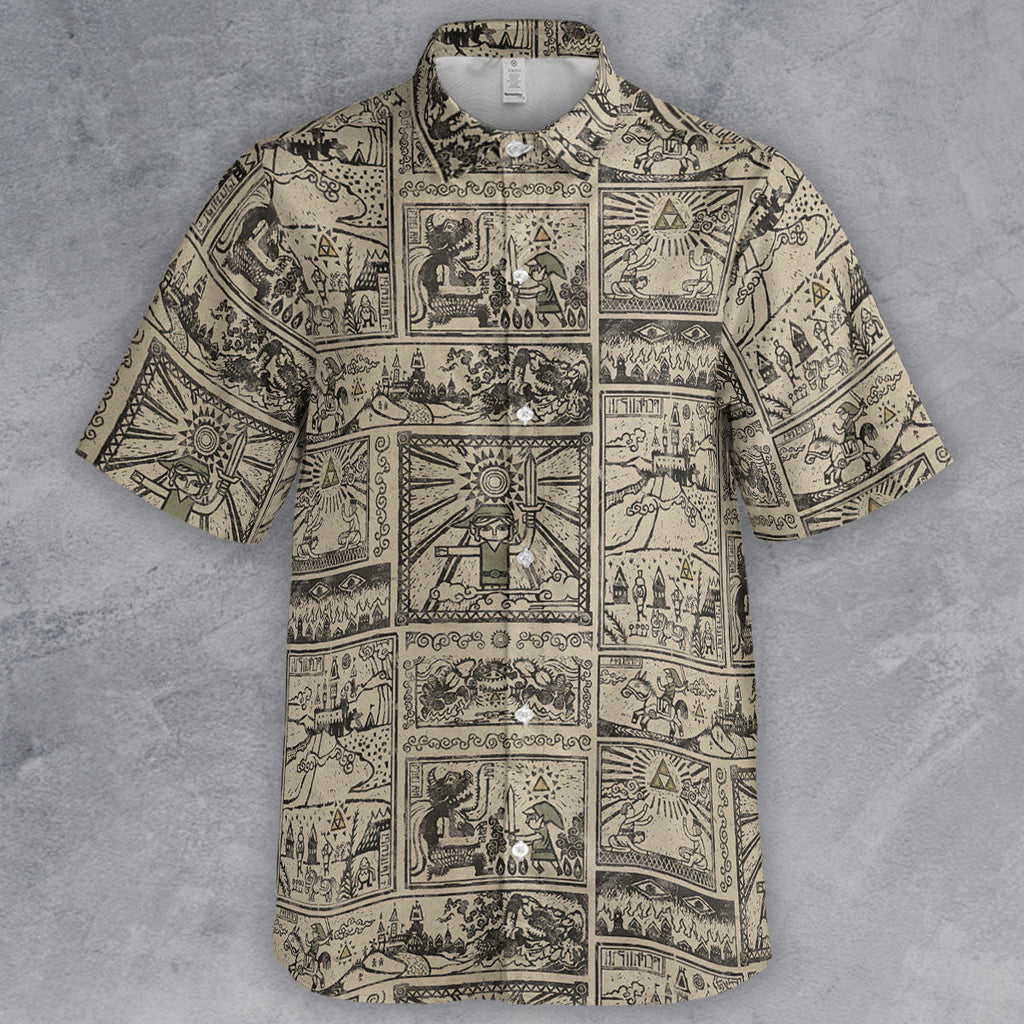 Zelda Story Of The Hero Time Legend Button Down Shirt