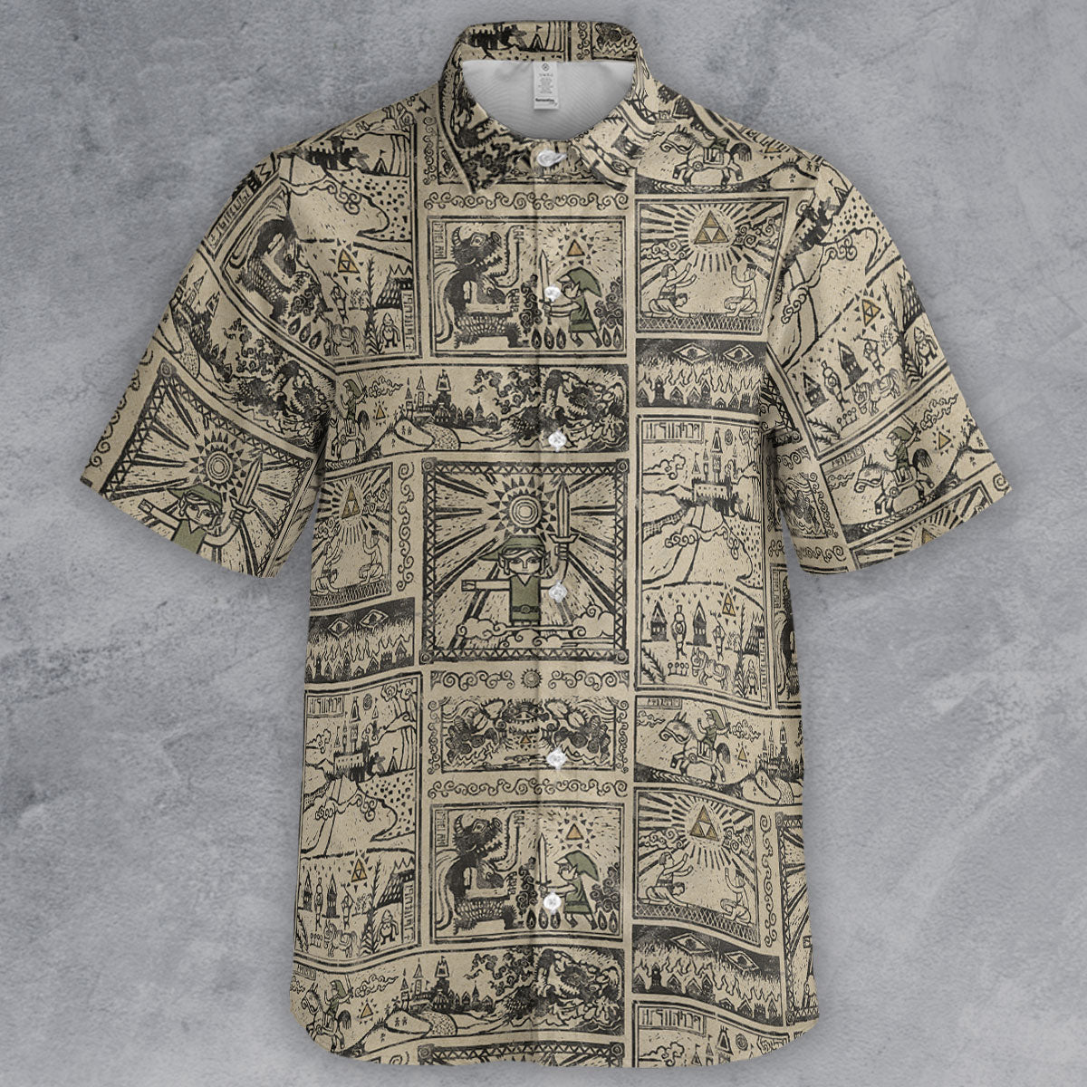 Zelda Story Of The Hero Time Legend Button Down Shirt
