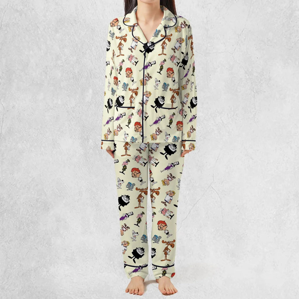 60s The Adventures Of Rocky And Bullwinkle and Friends Pajamas Set