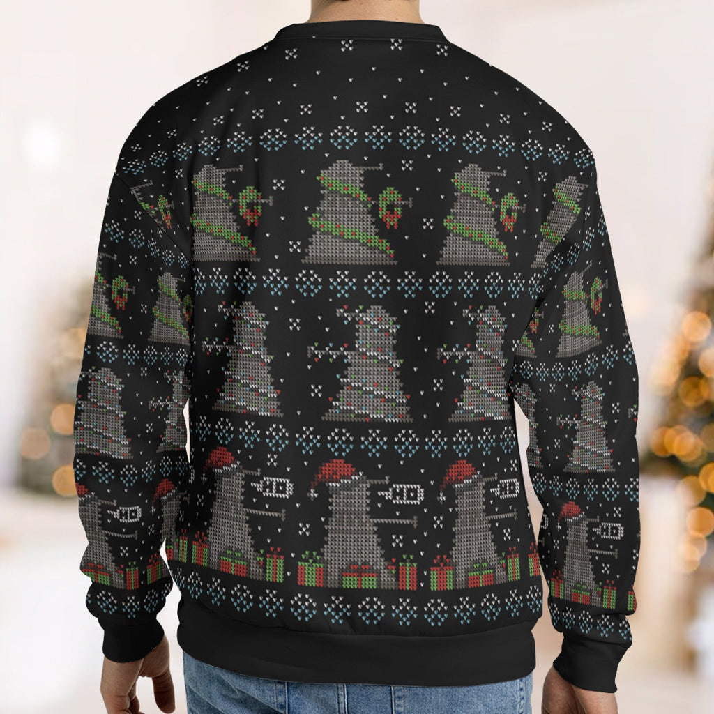 Decorate Illuminate Celebrate Doctor Who Ugly Christmas Sweatshirt