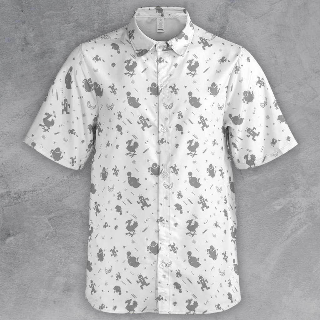 Final Fantasy Creatures Pattern Button Down Shirt