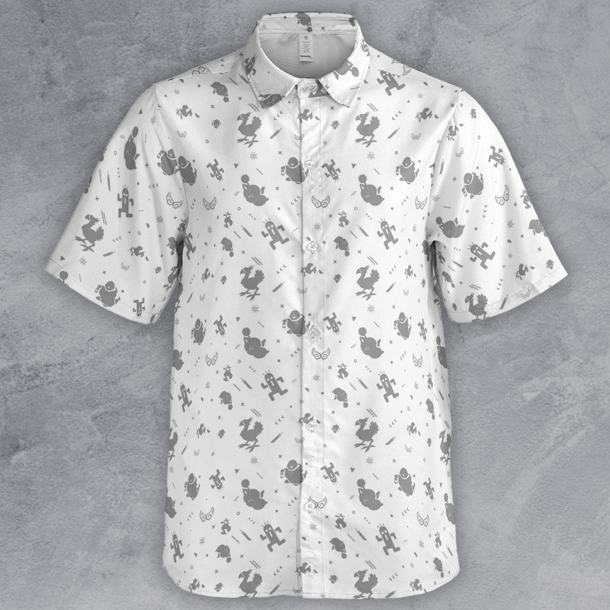Final Fantasy Creatures Pattern Button Down Shirt