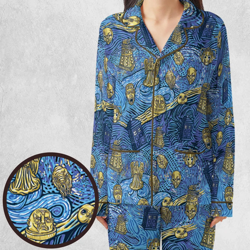 Starry Night Tardis Doctor Who Pajamas Set