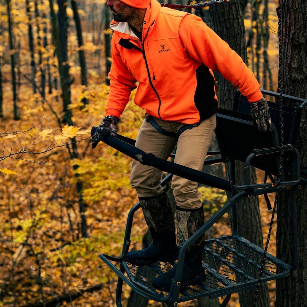 Jumbo Jack Ladder Stand With Adjustable Shooting Rail, 26 in x 31 in Platform, Mesh Seat