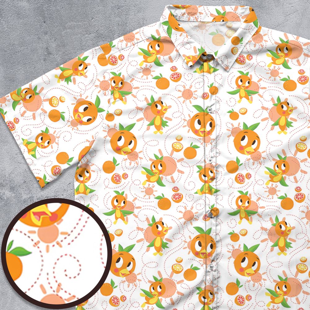 Hello Sunshine Orange Bird Button Down Shirt