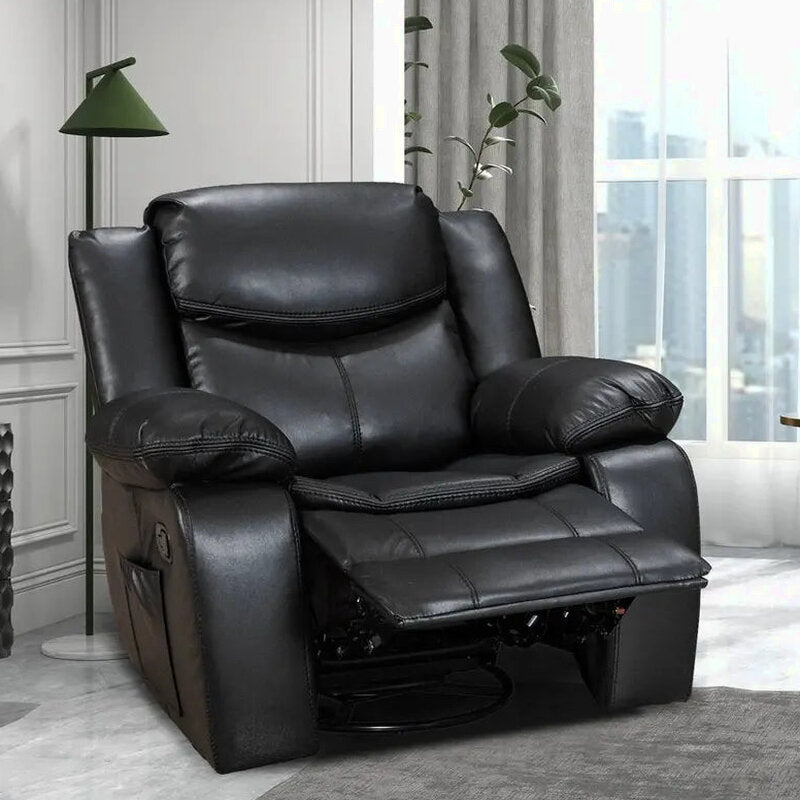 Leather Recliner Lounge Chair - Wide Seat