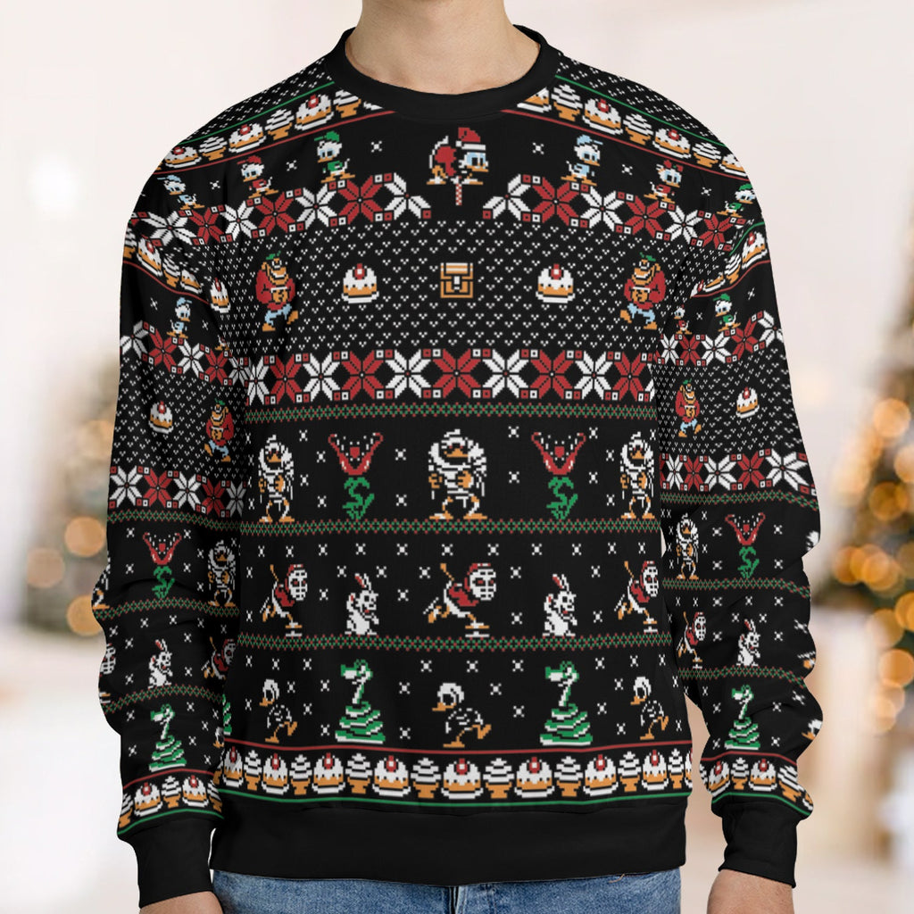 Pixel Duckburg Ducktales Ugly Christmas Sweatshirt
