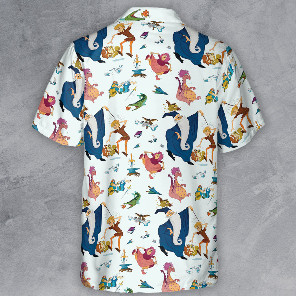 Sword in the Stone Pattern Button Down Shirt