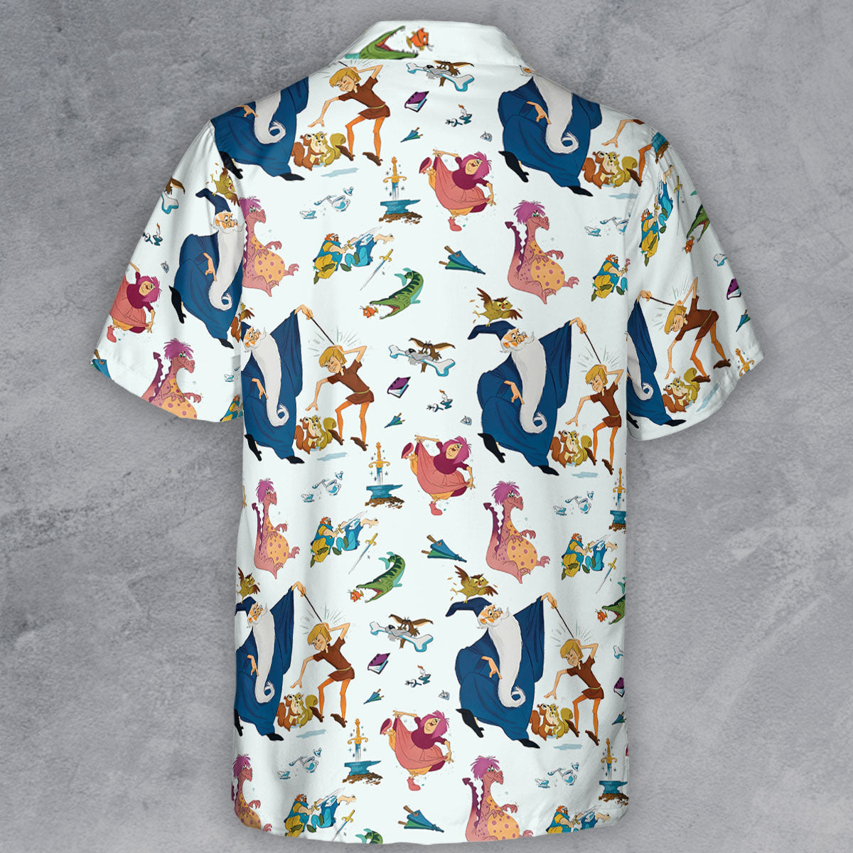 Sword in the Stone Pattern Button Down Shirt