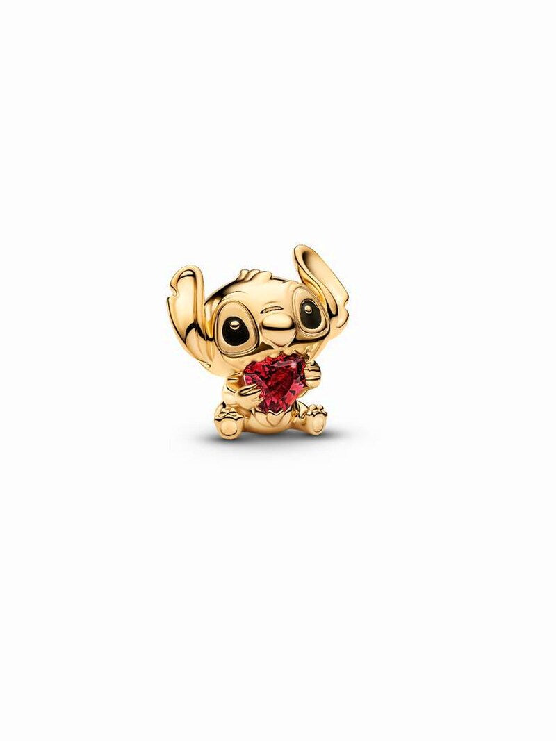 Gold-Plated Alien Character Heart Charm