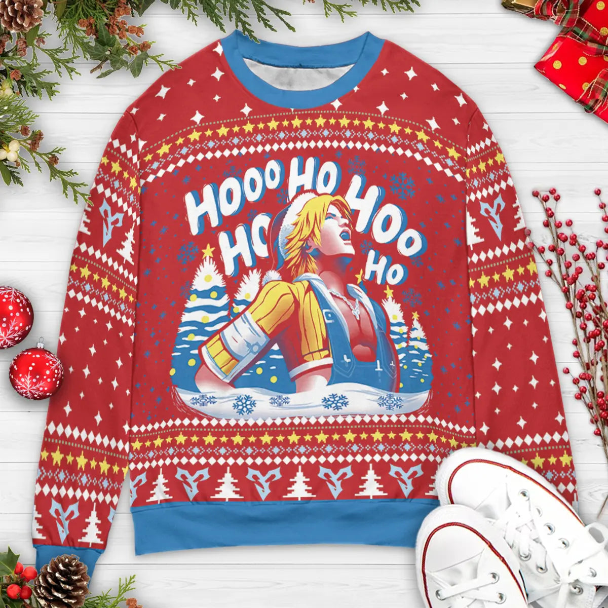 Ho Ho Ho Tidus Laugh Final Fantasy Ugly Christmas Sweatshirt