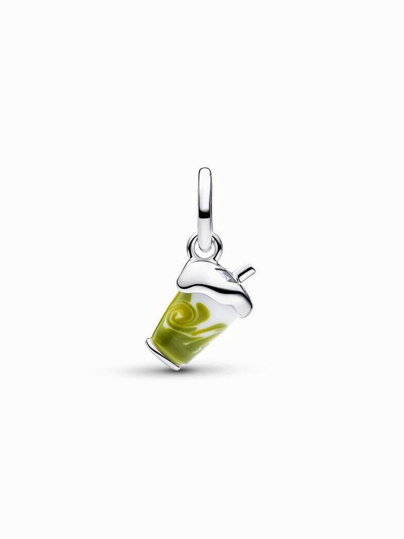 Iced Green Tea Drink Glass Dangle Charm