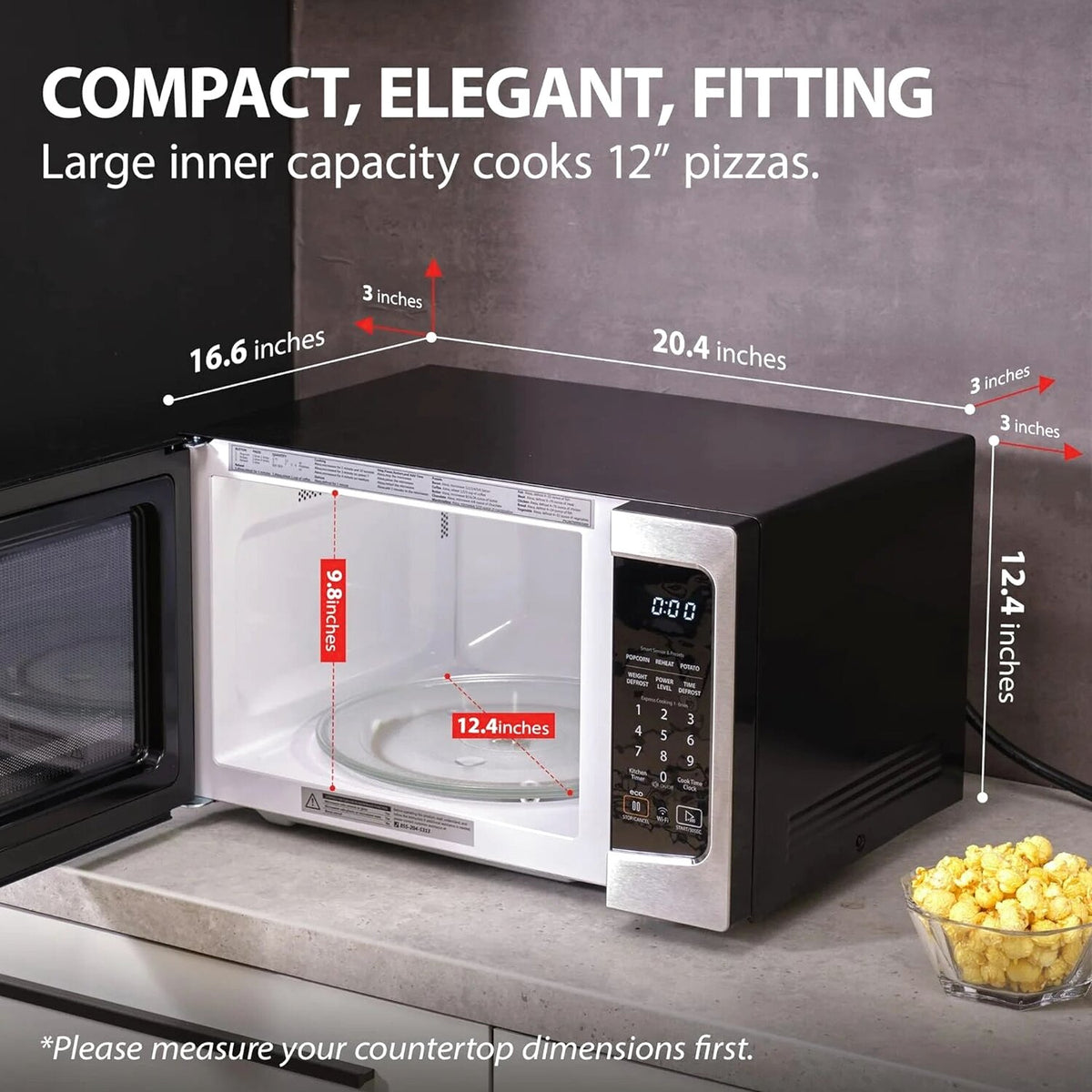 TOSHIBA 4-in-1 Countertop Microwave Oven, 1.5 Cu Ft, 1000W, Silver - ML-EC42P(SS)