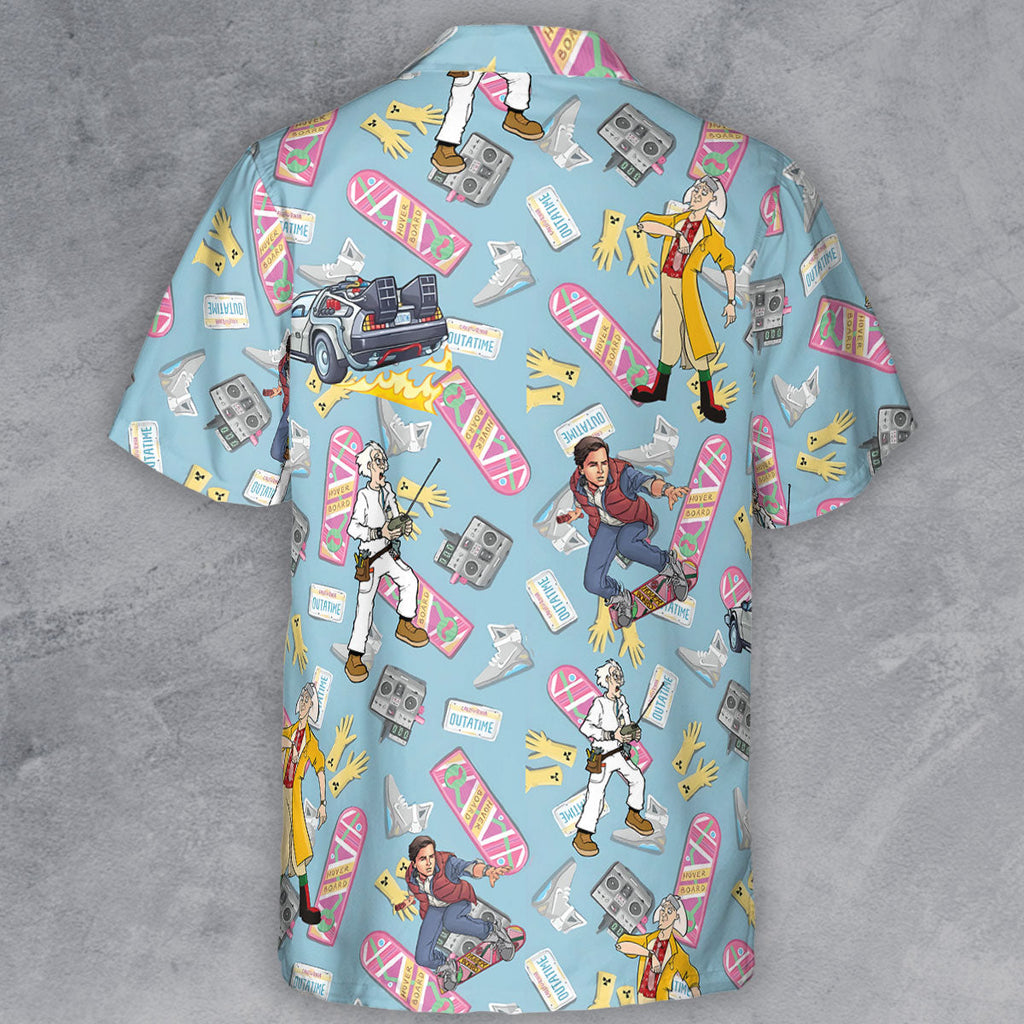 Marty McFly Dr. Emmett Brown Back To The Future Button Down Shirt