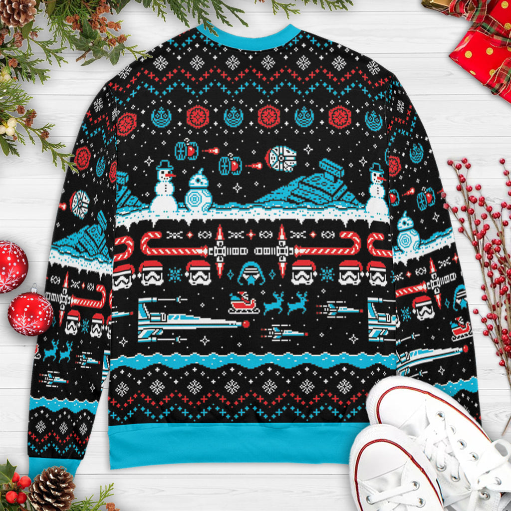 Festive Force Be With You Star Wars Ugly Christmas Sweatshirt
