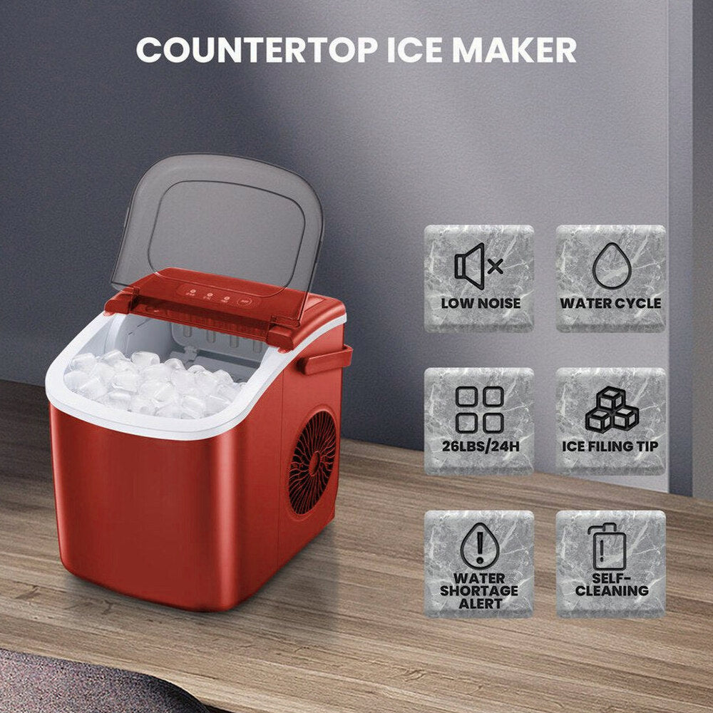 KISSAIR Portable Countertop Ice Maker, 26 lbs/24H - HZB-12/H