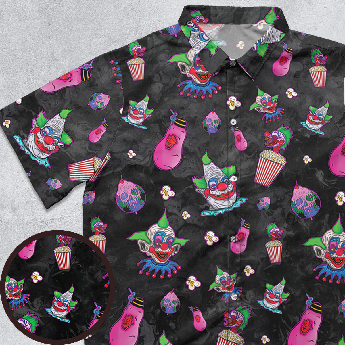 Space Horror Movie Killer Klowns Outer Button Down Shirt