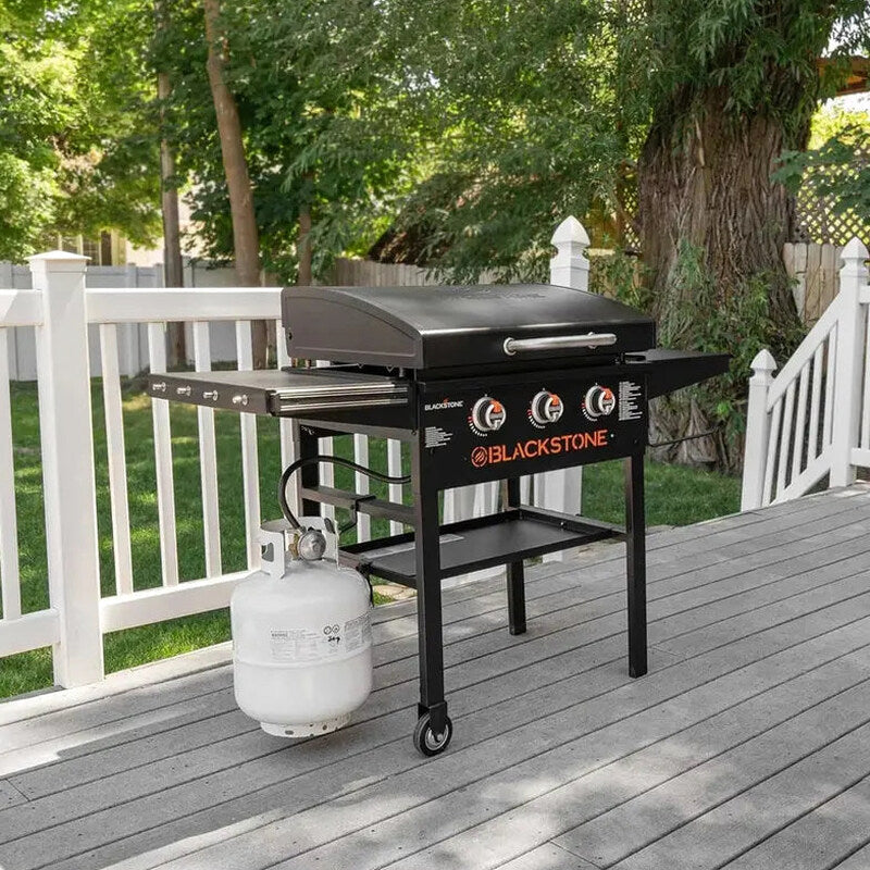 Blackstone 28-Inch 3-Burner Griddle With Hood - XL Flat Top Outdoor Grill Kit