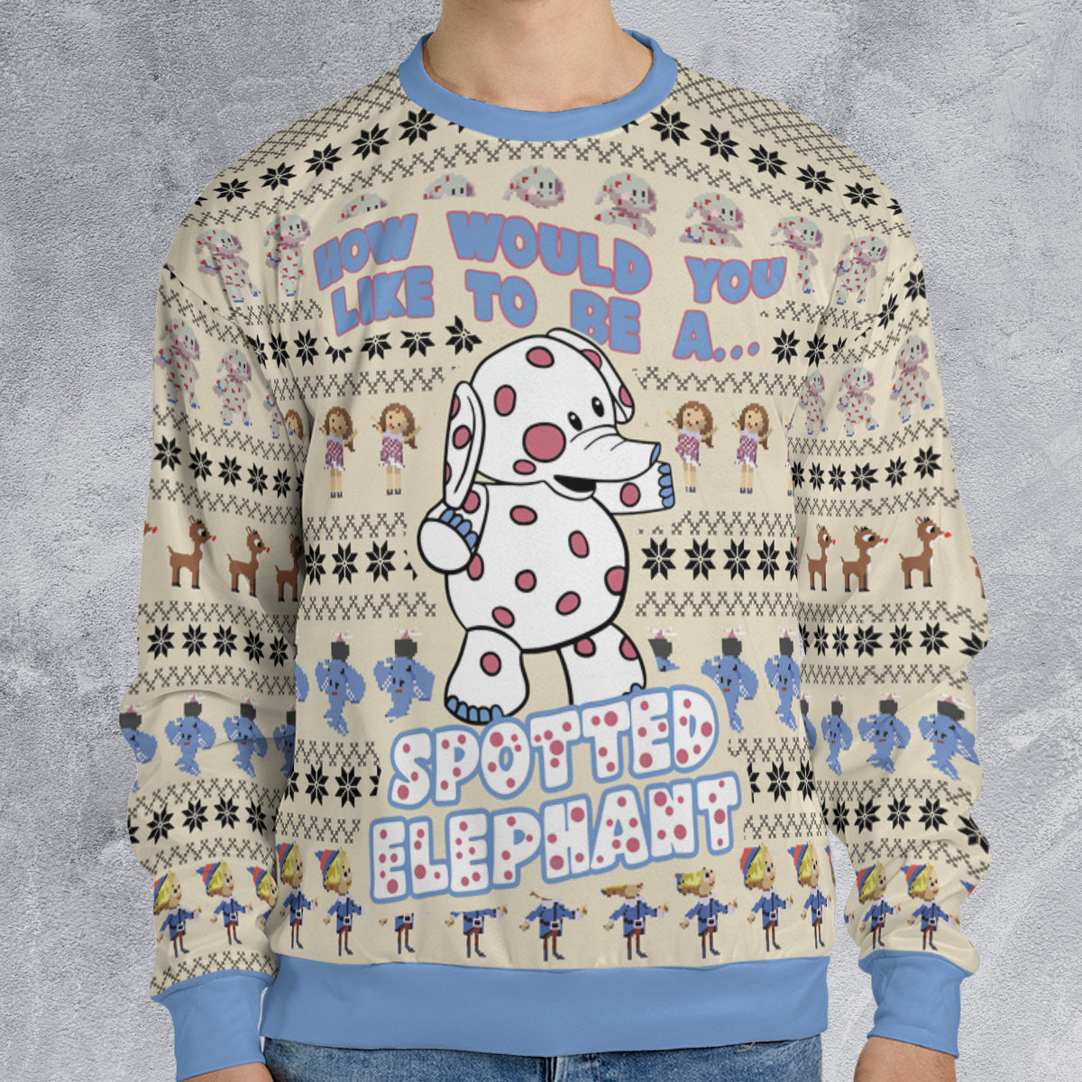 Spotted Elephant Ugly Christmas Sweatshirt