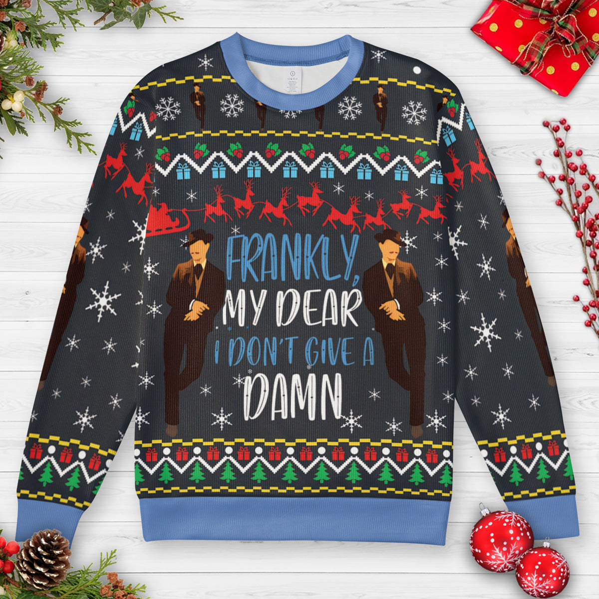 I Don't Give A Damn Ugly Christmas Sweatshirt