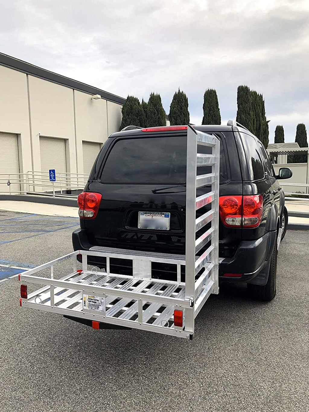 Aluminum Hitch Mount Cargo Carrier With 47-Inch Long Ramp, 1-Pack